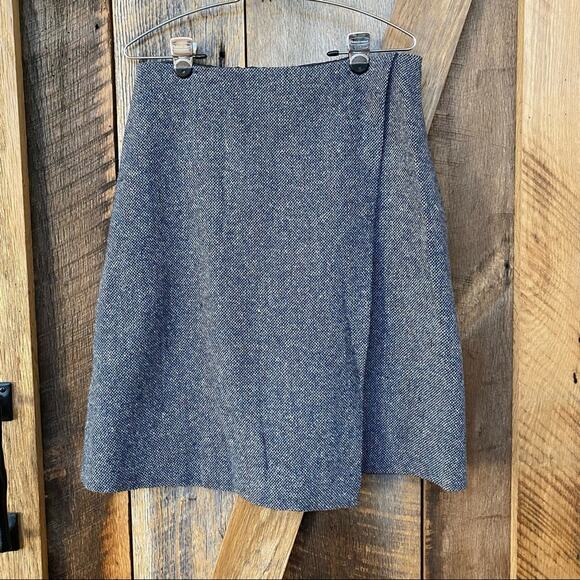 PENDLETON 8 Blue/Cream Tweed 100% Wool Wrap Skirt Fully Lined VERY NICE! - Picture 1 of 11